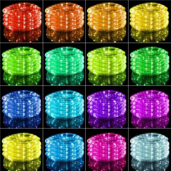 Waterproof color changing LED rope lights 33ft outdoor indoor string lights - Picture 2 of 7